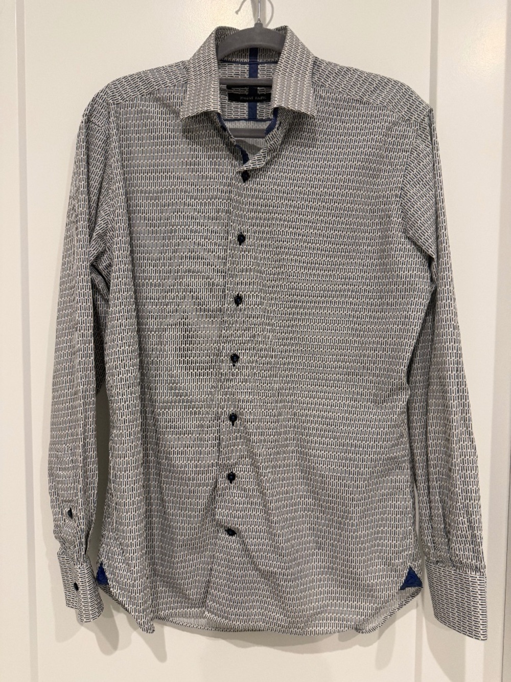 Hammer Made Long Sleeve Blue and White Dress Shirt 39/15.5